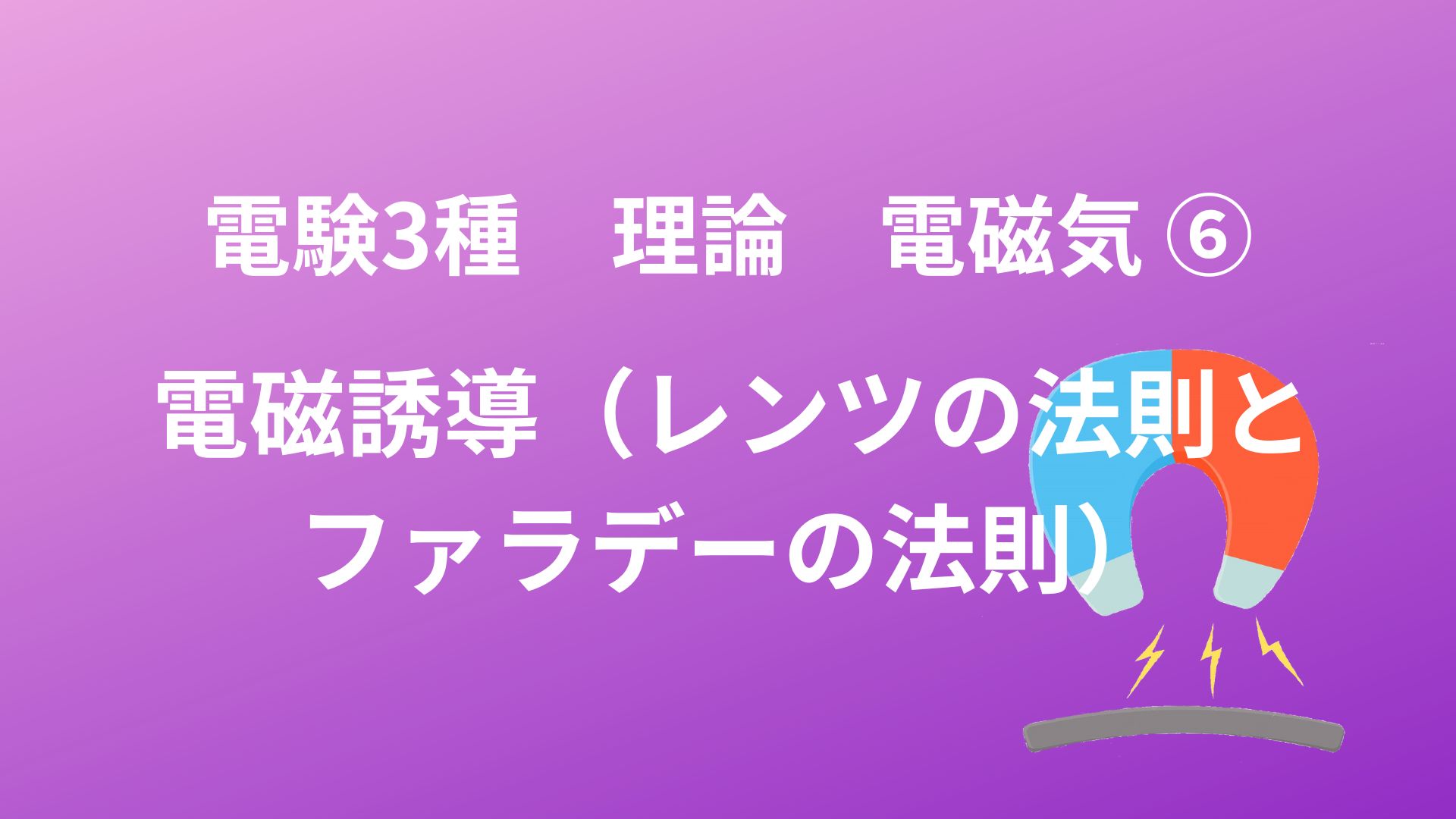 電磁誘導（レンツの法則とファラデーの法則）